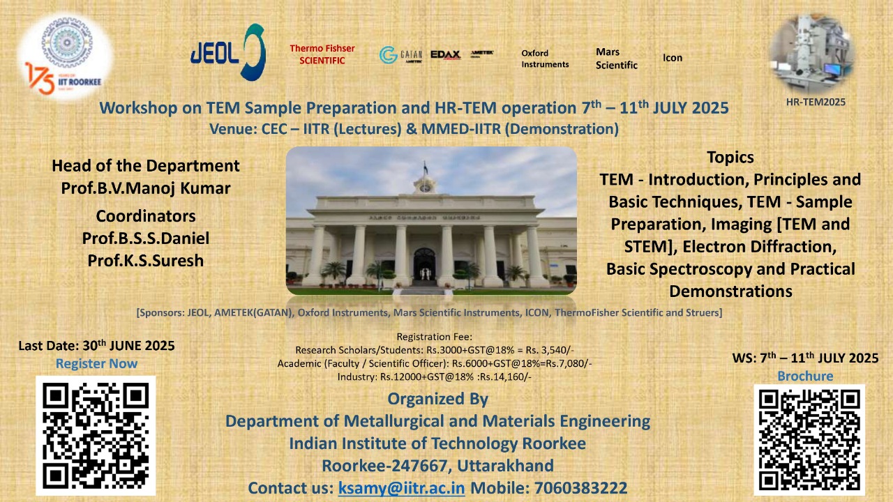 HR-TEM operation Workshop